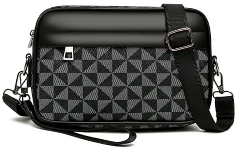 Vohoney Herren-Schultertaschen Umhängetasche Herrentasche PU Crossbody Bag Handtasche Tasche Wasserdicht Vintage Umhängen Messenger Bag Shoulder Handgelenktasche Geschenk