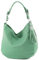 modamoda de T200 Damen Leder Schultertasche Henkeltasche handmade in Italy, Farbe:Graugrün