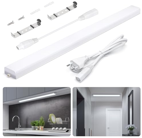 Aigostar Luz LED para Armario de Cocina y Vestidor, 18W 1800lm, Luz Fría 6500K, 240V, Tira de 90x7x3.5 cm, Bajo Mueble