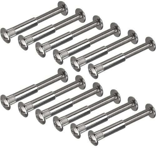 Aililong 12er Set Hülsenschrauben M6 - Verbindungsschrauben für Holzbrettern, Schränken und Möbelgestellen | Plattenverbinder