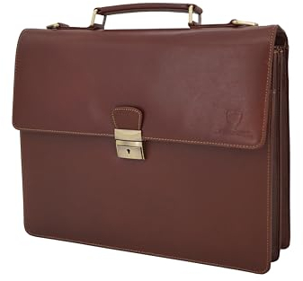 GERMANUS Aktentasche Gabriel aus Leder (Dunkelbraun)