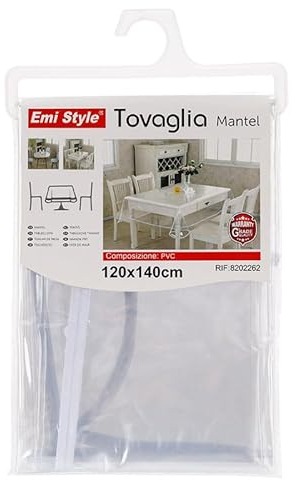 A2ZWORLD Mantel Transparente de Mesa Rectangular de PVC, Mantel plastificado Protector Impermeable fácil de Limpiar (140 x 120 cm)