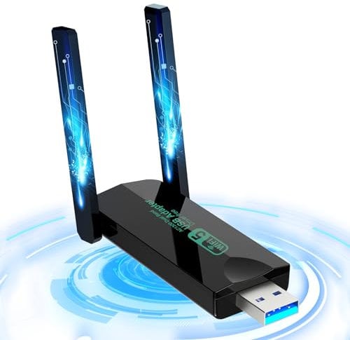 WiFi Dongle - 1300Mbps Wifi Adapter 3.0 USB WiFi 5dBi Dual Band 2.4GHz/5GHz Wireless Adapter for PC/Desktop/Tablet/Laptop, Support Windows 11/10/8/7/Vista/XP, Mac OS