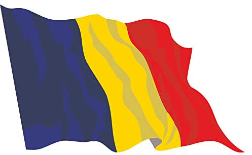 Indigos UG Auto Aufkleber Rumänien 10 cm - wehend - Autoaufkleber Fahne - Sticker Flagge - Heckscheibe, Spoiler, Tuning - UV-beständig und selbstklebend
