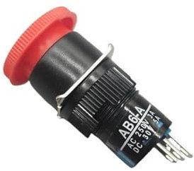 YGTMCMKY LA16-11ZS Not-Aus-Druckknopfschalter, Pilzkopf, 3-polig, 5 A/250 V Wechselstrom, Rot, 16 mm