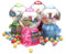 Mini dispensador de chicles de color ALEATORIO con 4 sabores surtidos