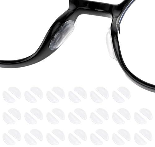 20 Pairs Eyeglass Nose Pads 3mm Adhesive Glasses Nose Pads Air Bag Eyeglass Nose Pads Silicone Eyeglass Nose Pads Nose Pads Anti Slip Soft Cushion Eyeglass Nose Pads for Eyeglasses Sunglasses (Clear)