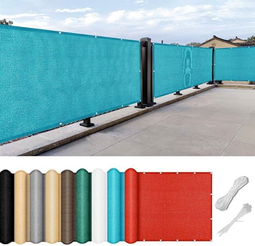 Brise Vue Balcon Exterieur 70 x 130 cm UV Résistant Respirant Paravent de Balcon de Jardin avec Oeillets et Cordons, Facile a Poser pour Balcon Jardin Patio Terrasse, Bleu Ciel