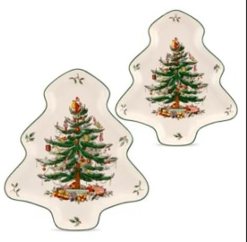 Spode Christmas Tree Tree Shaped 2pce Nesting Dish Set (25.5cm & 20cm)