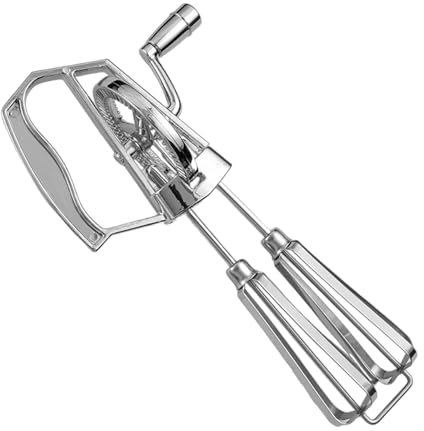 Frusta per mazza uova – Frullatore portatile con manovella – Frusta antiaderente in acciaio inox con manico ergonomico – facile da pulire e lavabile in lavastoviglie – frusta ideale