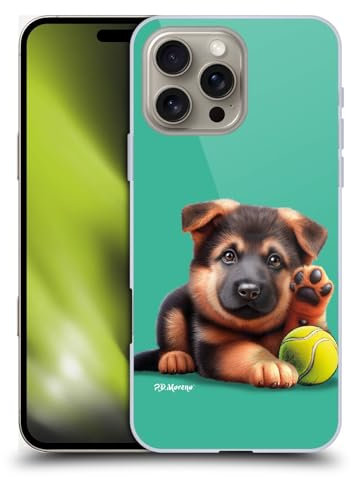 Head Case Designs Officially Licensed P.D. Moreno German Shepherd Tennis Sport Puppies Hard Back Case Compatible With Apple iPhone 16 Pro Max