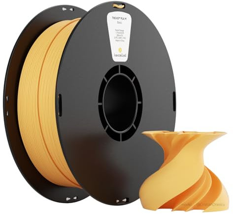 kexcelled Matte PLA Filament 1,75 mm +/- 0,03 mm, Glanzfreie Farbe, Matt Textur, 3D Drucker Filament, 1 kg Spule (2,2 lbs), Passend für die Meisten FDM Drucker, Ordentliche Wicklung, Blass Orange