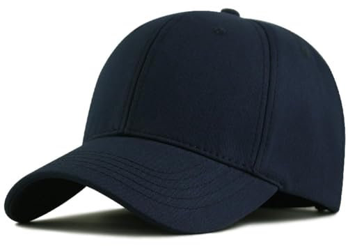 Movocaty Premium 100% Baumwolle Große Baseballkappe Verstellbare Passform für Größere Köpfe Ergonomisches Design Klassische Stilvolle Herren Schwarz Baseballkappe