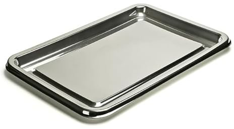 Monouso | 5 Bandejas Rectangulares de Plástico, 46x30cm, Color Plata, Bandejas Reutilizables, Platos para Aperitivos, Catering o Eventos, Restaurante y Hostelería