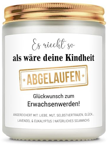 Giftasy Geschenke zum 18. Geburtstag Mädchen – Duftkerze mit Spruch, Coole Geschenkideen 18 Geburtstag Mädchen Tochter Enkelin Freundin, Geburtstagsgeschenke