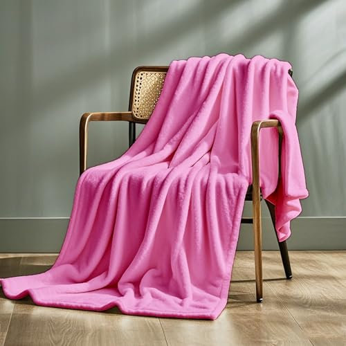 Plaid Polaire 60 x 120 cm Douce et Respirante Plaid Canape Polaire Personnalisation du Support pour Printemps, Été, Automne et Hiver., Rose