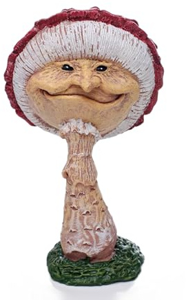 MOLMH Seltsame Gartendekoration für den Außenbereich, bezaubernde magische Hexenpilzstatue, perfekt für Outdoor-Statuen und Feiern, wetterfeste Harz-Skulptur Gartendekorationen