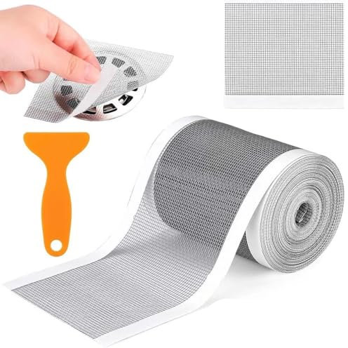 Haarfänger Dusche Einweg 10 cmx10 m,Haarsieb Dusche,Abfluss Haarfänger,Abflusssieb Dusche,Duschabfluss Mesh Aufkleber aus Fiberglas für Duschrinne Küche Bad,Gegen Abflussverstopfung