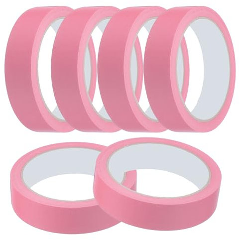 sourcing map Lot de 10 rouleaux de ruban de masquage rose de 2 cm x 20 m pour bricolage, artisanat, dessin, décoration, étiquetage, peinture de voiture, artistes, enseignants