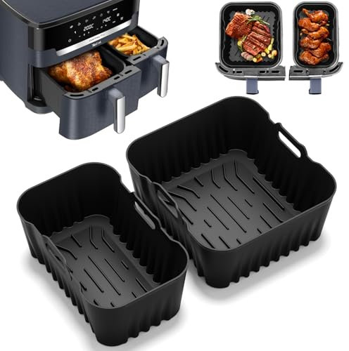 Heißluftfritteuse Zubehör für Tefal EY942B Dual Easy Fry XXL, Antihaft Silikonform Heißluftfritteuse, Wiederverwendbare Airfryer Silikonform Backform Air Fryer Accessories