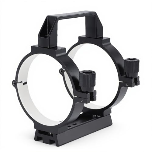 YUEHISY Telescope Tube Ring, Aluminum Alloy Clamp with Padding for 80-90mm Telescopes, Dovetail Plate Anti Scratch Lining, for Astrophotography Mounts