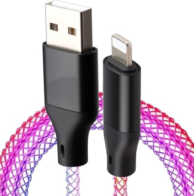 Kioylmo Cavo USB luminoso da 100 cm, 60 W, luce RGB LED, cavo di ricarica rapida