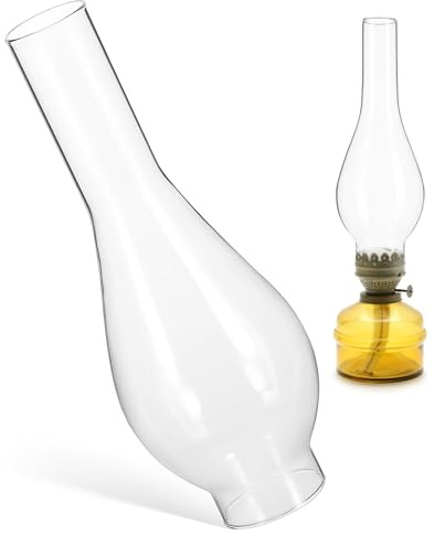 GARVALON Abat-Jour Transparent Pour Lampe À Huile Cheminée En Verre De Remplacement Style Vintage Haute Transparence Résistant À Haute Température Installation Facile Pour Maison Bureau Restaurant