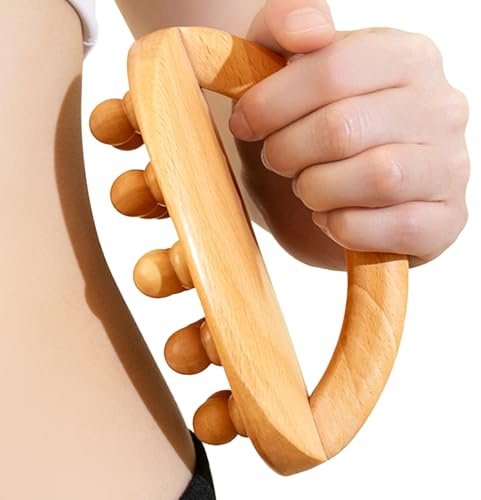 Massage-Körperbürste Aus Holz – 14 X 10,5 X 8 Cm -Formungsroller | Manuelles Triggerpunkt-Massagegerät, Entspannender Körperformer Aus Holz | Hautentlastendes Muskeltherapiegerät Für Die Lymph