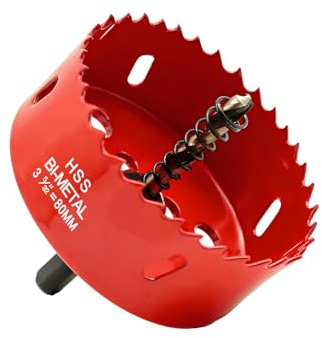 Lochsäge 80mm,Schnellarbeitsstahl HSS M42 Bi-Metall Lochsäge mit Trennbarem Bohrer für Holz, Rigips,Trockenbau,Kunststoffe