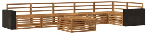 vidaXL Outdoor-Sofagarnitur 7 pcs Natur 79 x 79 x 37 cm, Lounge-Sofa für die Terrasse, modernes, wetterfestes Gartenmöbel-Set für Bequeme Sitzgelegenheiten