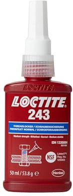 LOCTITE 243, Universal adhesive for Securing Screws, Medium-Strength thread lock for Metal Threads, Liquid Glue for Use on Pumps, Gearboxes and More, 1x50ml