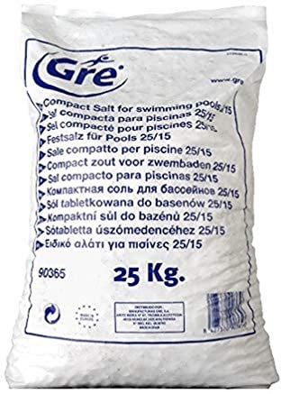 Gre 90365 - Sal Compacta para Cloradores Salinos de Piscina - Gre 25 Kg, Alta Pureza para Agua Cristalina