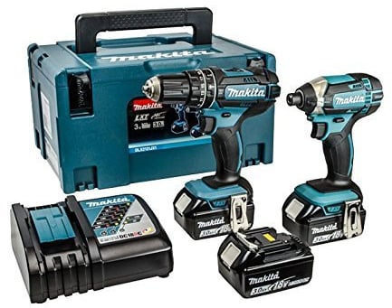 Makita DLX2131JX1 18 V Combi Drill Plus Impact Driver - Blue (2-Piece) by Makita