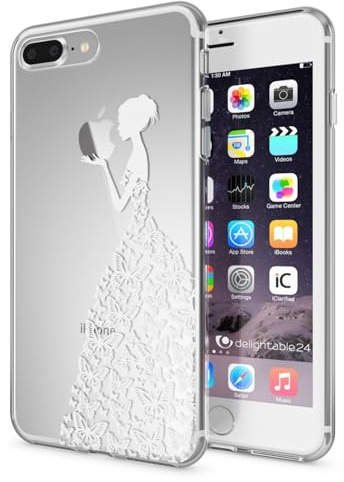 NALIA Handyhülle für iPhone 8 Plus / 7 Plus - Hülle, Princess Weiß