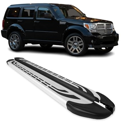Marchepieds Latéraux pédale Compatible avec Dodge Nitro 2006-2012 Aluminium Gris 2Pcs