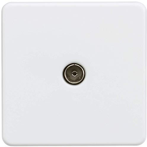 Knightsbridge SFAV0100MW Screwless 1G TV Outlet (Non-Isolated) -Matt White, 100 W, 125 V