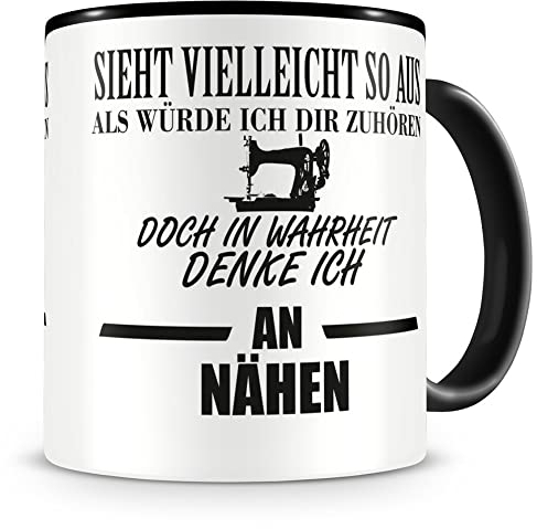 Samunshi® Ich denke an Nähen Tasse Kaffeetasse Teetasse Kaffeepott Kaffeebecher Becher