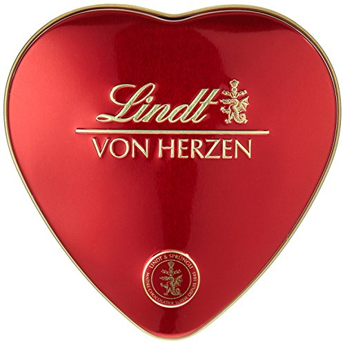 Lindt Schokolade Von Herzen Pralinen, liebevolle Pralinenmischung in Herz-Dose, Pralinen Geschenk für Ihre Liebsten, glutenfrei, 10er Pack (10 x 30g)