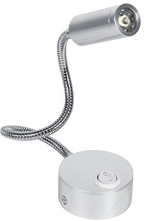 Led Lampe de Lit Lampe Lecture Liseuse Lampe de Travail Applique Murale avec Flexible Col de cygne lampe de chevet pour Bureau Domicile Studio Hôtels(6500K Blanc froid-1W)