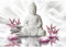 Runa Art Papier peint intissé 396 x 280 cm fleurs Bouddha Zen | Toison Décoration Murale Salon Chambre á Coucherr | Fabrication Allemande | Rose blanc 9289012a