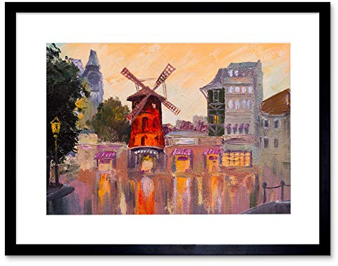 Moulin Rouge Painting Art Print Framed Poster Wall Decor 12x16 inch Malerei Wand Deko
