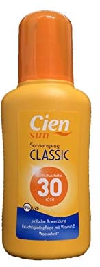 1x 200ml Cien Sun Sonnenspray Classic LSF 30 HOCH, UVA UVB Wasserfest*, Feuchtigkeitspflege Vitamin E, Made in Germany (1x 200ml)