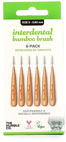 The Humble Co. Interdentalbürste Bambus - Größe 5-0,80 mm - Grün - 4er Pack (24 Stk.)