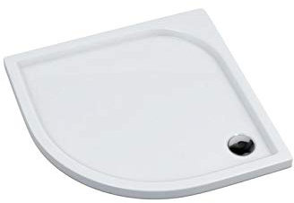 Sellon24® Duschtasse Duschwanne halbrund Acrylwanne Acrylschürze Stabilsound® inkl. Träger 90x90 x5cm R55