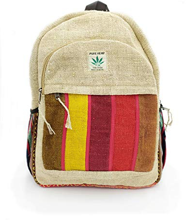 Rucksack aus Hanf, Natürliche Tasche, Handgemacht in Nepal, Milke