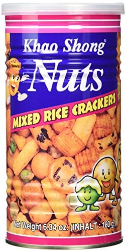 Khao Shong - Snack Mix mit Reiscrackern, Erbsen und Erdnüssen im Teigmantel - Herzhafter Asia Snack - Snacks & Knabberartikel aus Thailand - 1 x 180 g