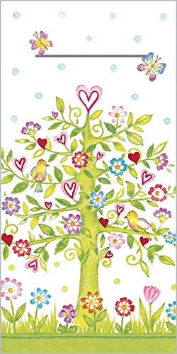 Mank GmbH Besteckservietten aus Airlaid 40 cm x 40 cm 1/8 Falz mit Besteckschlitz für Gastronomie und Feiern 75 Stück Blumenmotiv Floral Frühling Sommer Insa