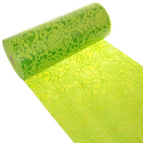 Dekoflor Tischband Tischläufer Tischdeko einzigartiges Herzen Design (Wasserfest, Lotuseffekt, samtige Oberfläche, 5 m Rolle, 30 cm Breite, 100% Nylon), Maigrün