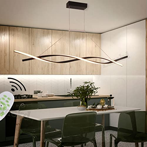 LED Pendelleuchte Esstisch Esszimmer Lampen Hängelampe Moderne Dimmbar Mit Fernbedienung Hängeleuchte Wohnzimmer Küchenlampen Hängend Leuchte für Büro Couchtisch Hotel Bar Deko Decke Pendellamp L100cm