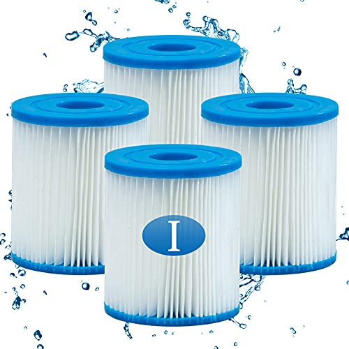woejgo Cartuchos de Filtro tamaño I para Bombas de Piscina, Cartuchos de Filtro de Piscina, 4 Piezas